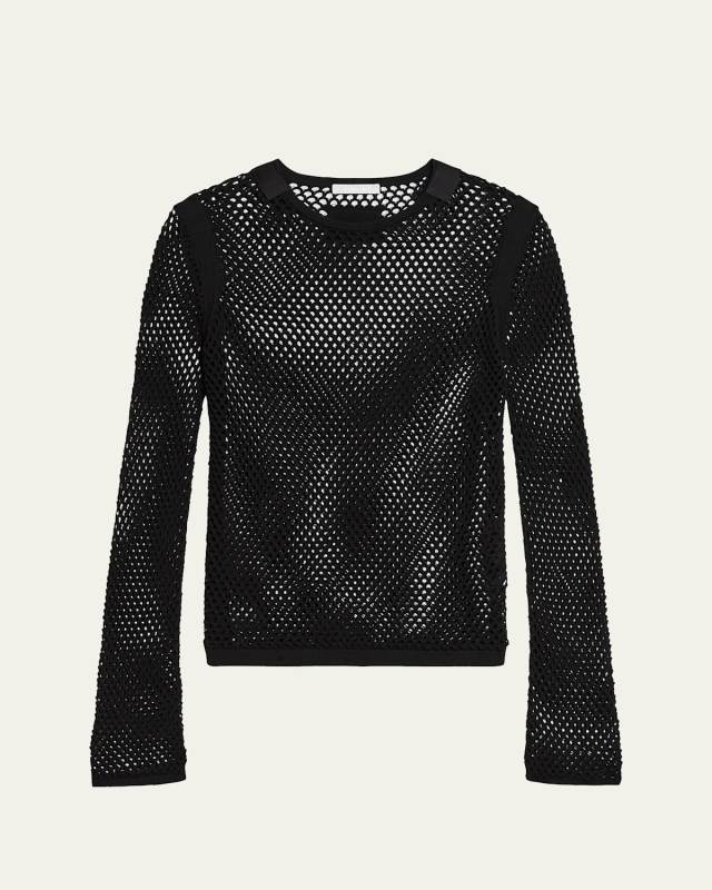 Long-Sleeve Mesh Seatbelt Top